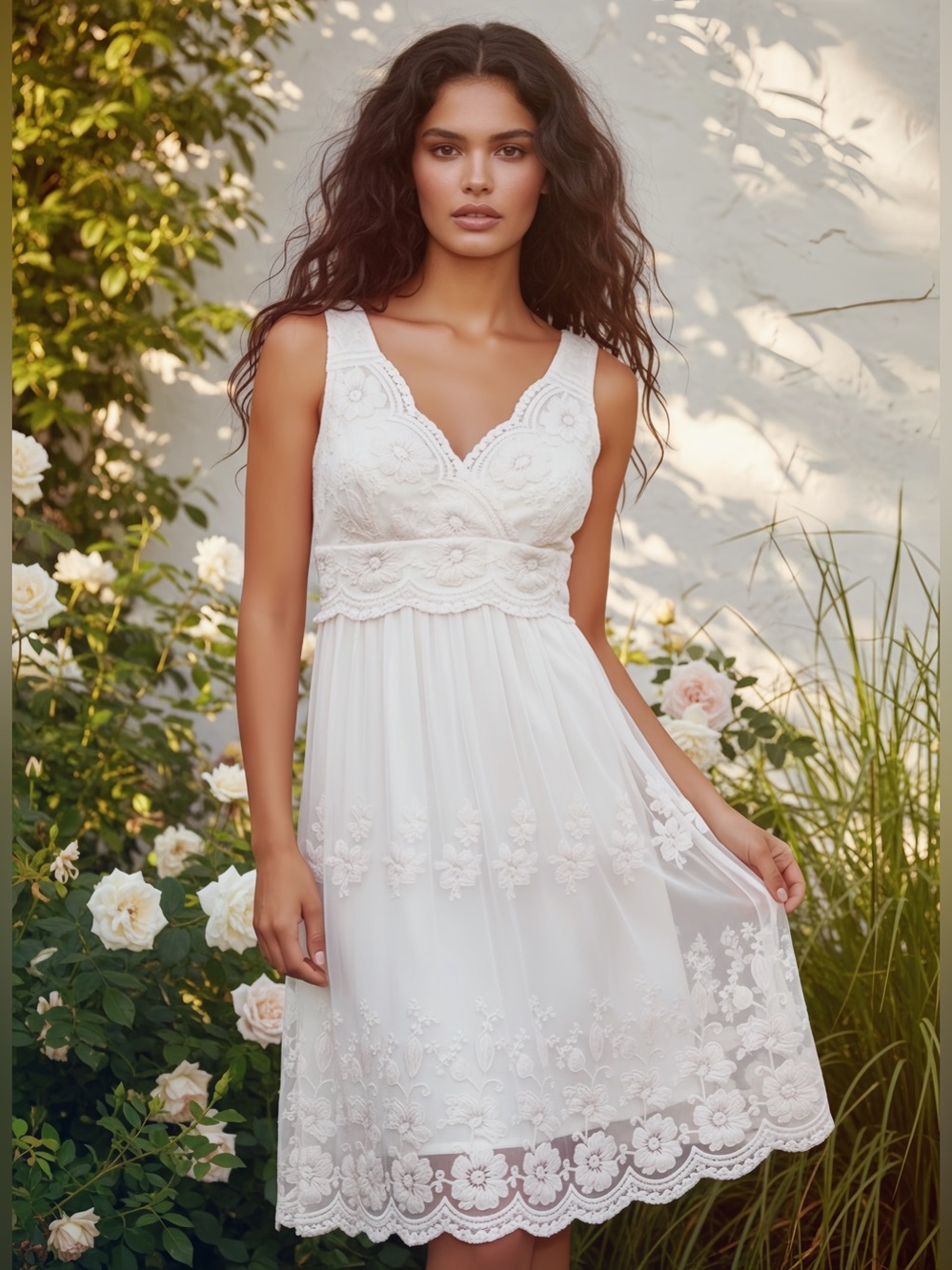 Rabbit Rabbit Rabbit White Lace Midi Dress
